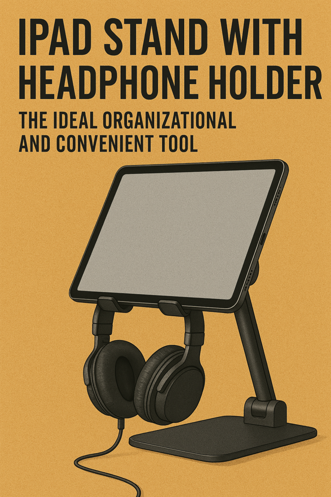 ipad stand with headphone holder
