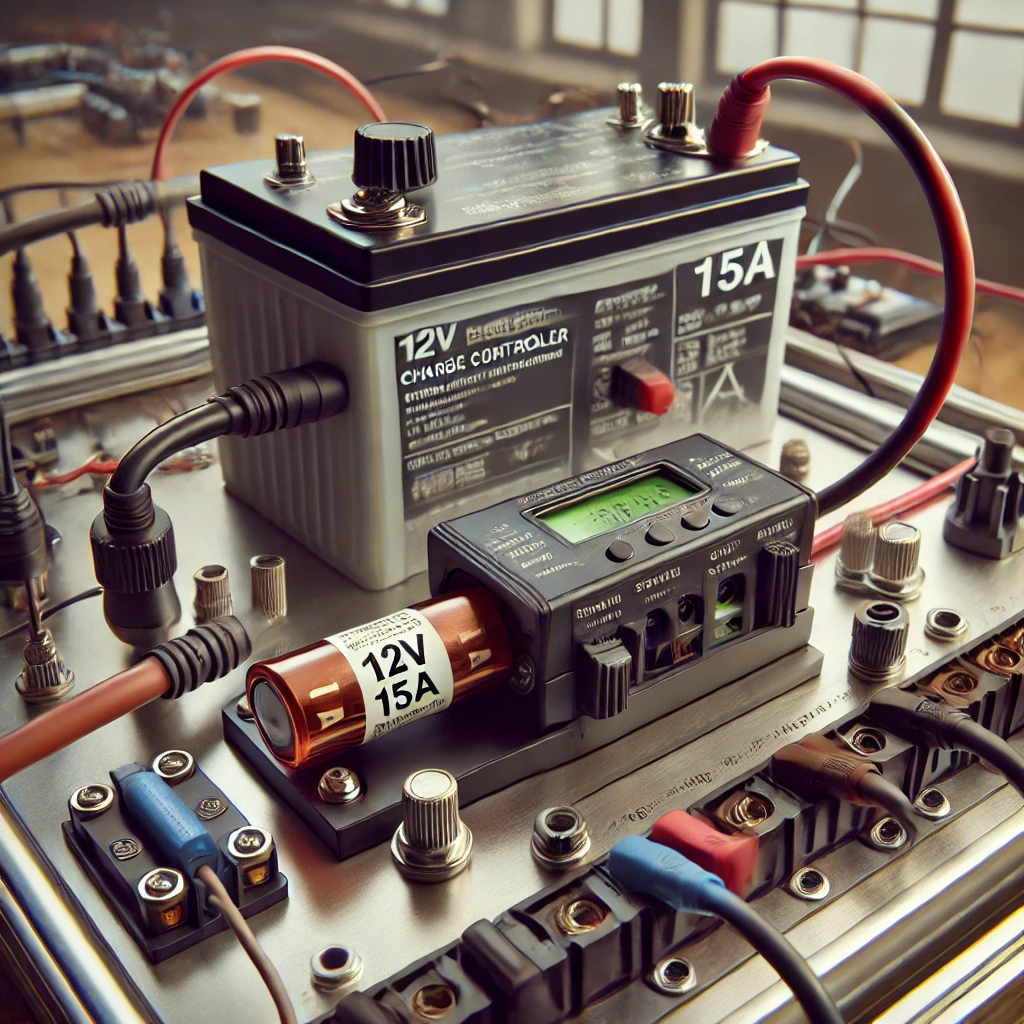 what size fuse for 12 volt battery to charge controller